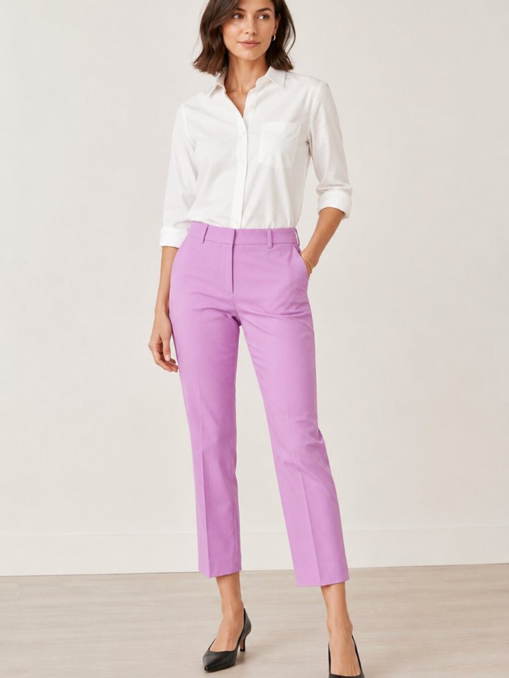 Talbots Flare Kick Crop Pants in Violet
